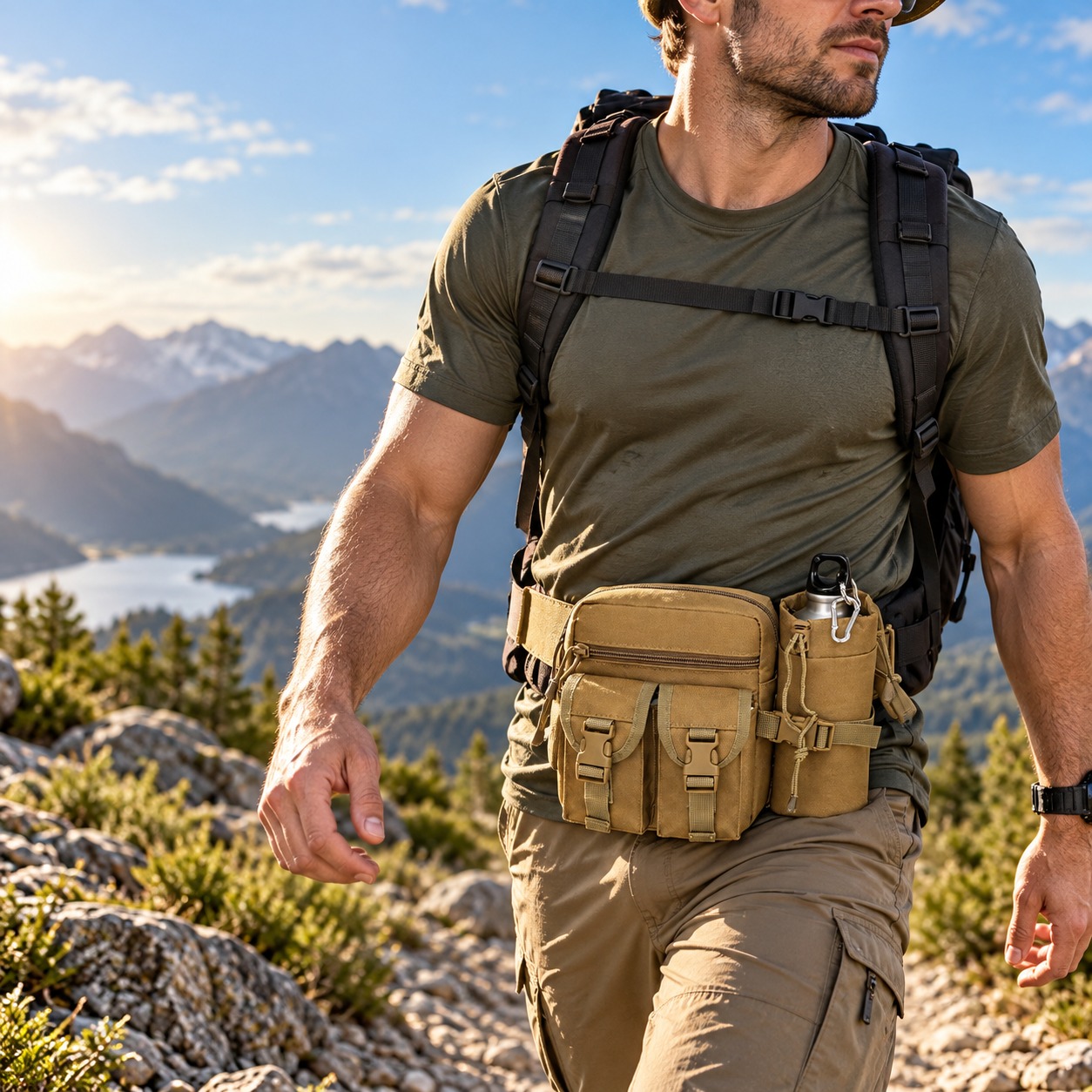 Hiking Backpack Waterproof - Многофункциональная тактическая поясная сумка, водонепроницаемая, с